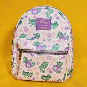 Loungefly Disney Tangled Pascal Dress AOP Expressions Mini Backpack NEW